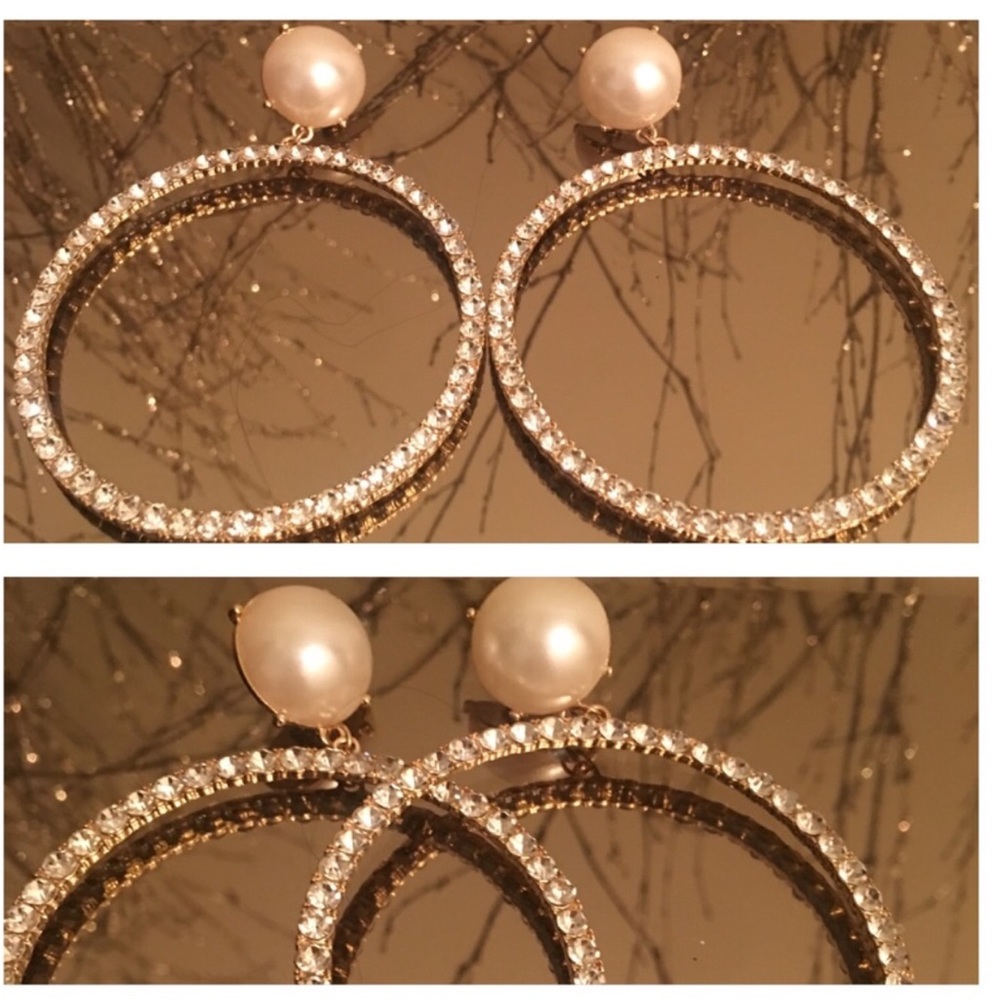 Big Pearl Hoop Earrings✨✨